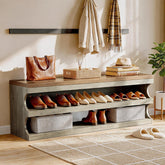 140cm Shoe Bench, 3-Tier Entryway Storage Bench for Hallway Bedroom 3