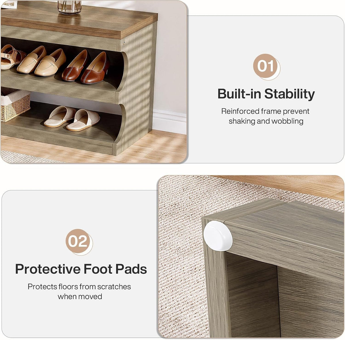 140cm Shoe Bench, 3-Tier Entryway Storage Bench for Hallway Bedroom