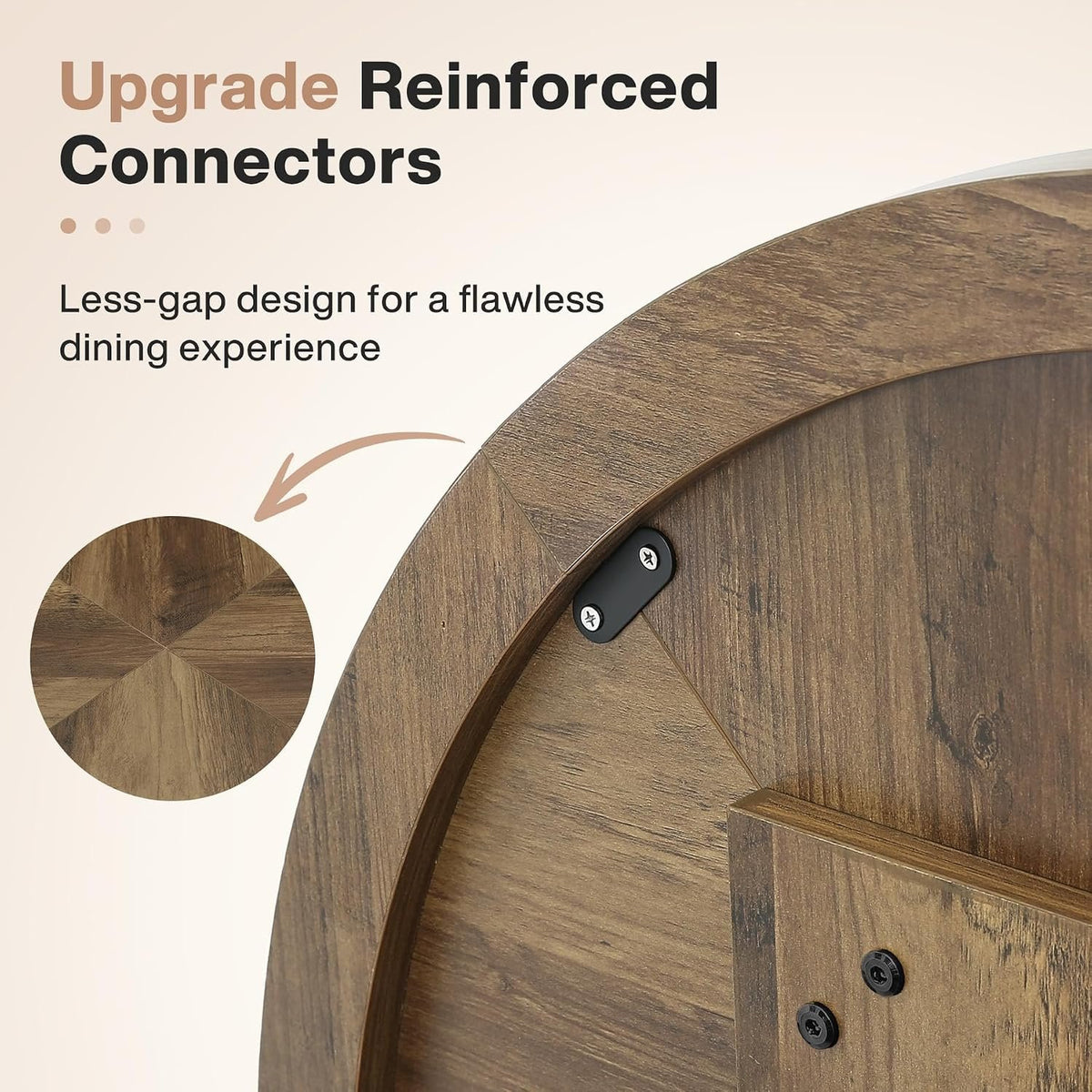 80cm Round Dining Table, 2-4 Seater Sturdy Pedestal Kitchen Table