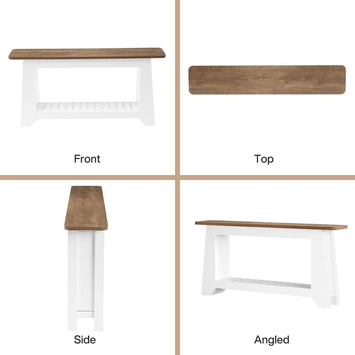 160cm Console Table, Modern Rustic Entryway Table with Open Slatted Shelf