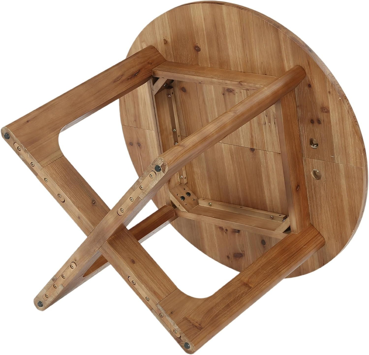 100cm Round Dining Table, Rustic Kitchen Table for 2-4 People