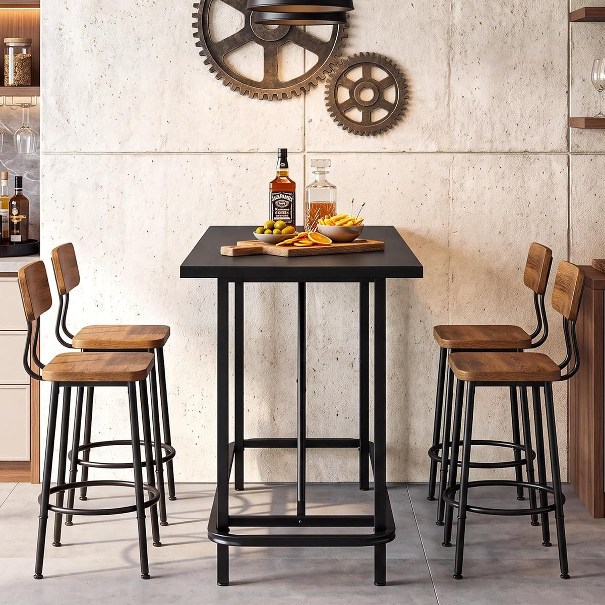 160cm Console Table, Narrow Rustic Metal Hallway Table
