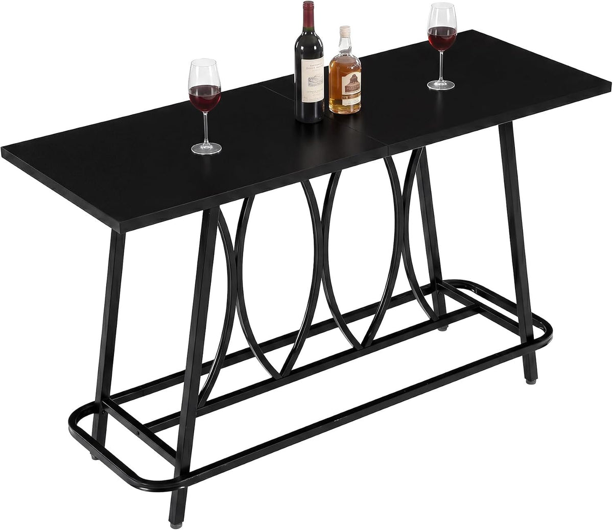 160cm Console Table, Narrow Rustic Metal Hallway Table