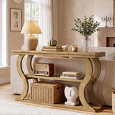 140cm Console Table, 3-Tier Narrow Wave Hallway Table for Living Room 3