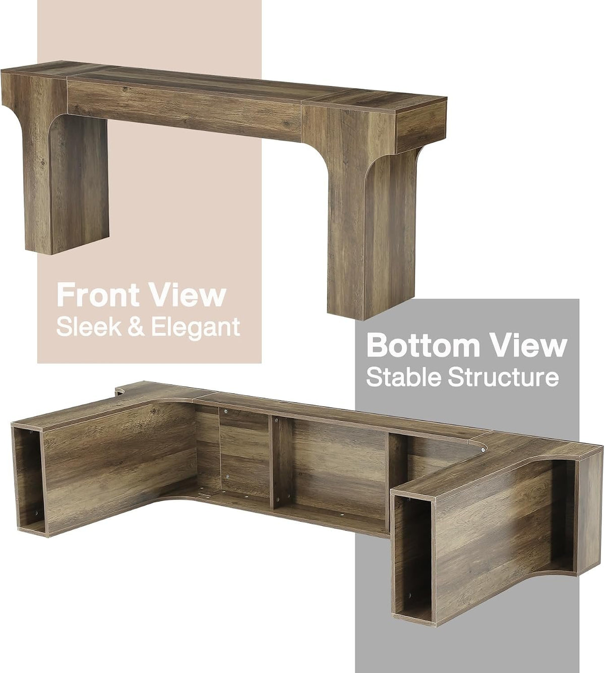 200cm Console Table, Long Hallway Table with Curved Legs for Entryway