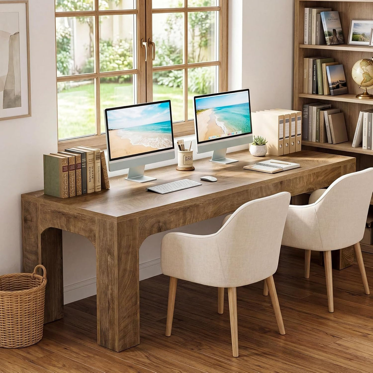 180cm Dining Table, Rustic Rectangular Table for 4-6 People