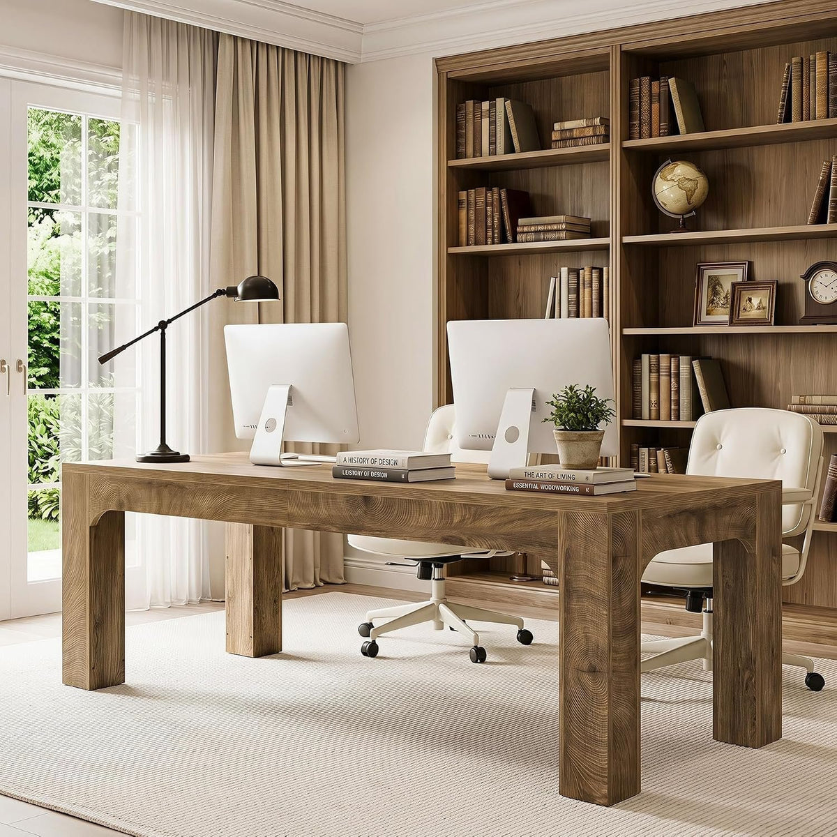 180cm Dining Table, Rustic Rectangular Table for 4-6 People