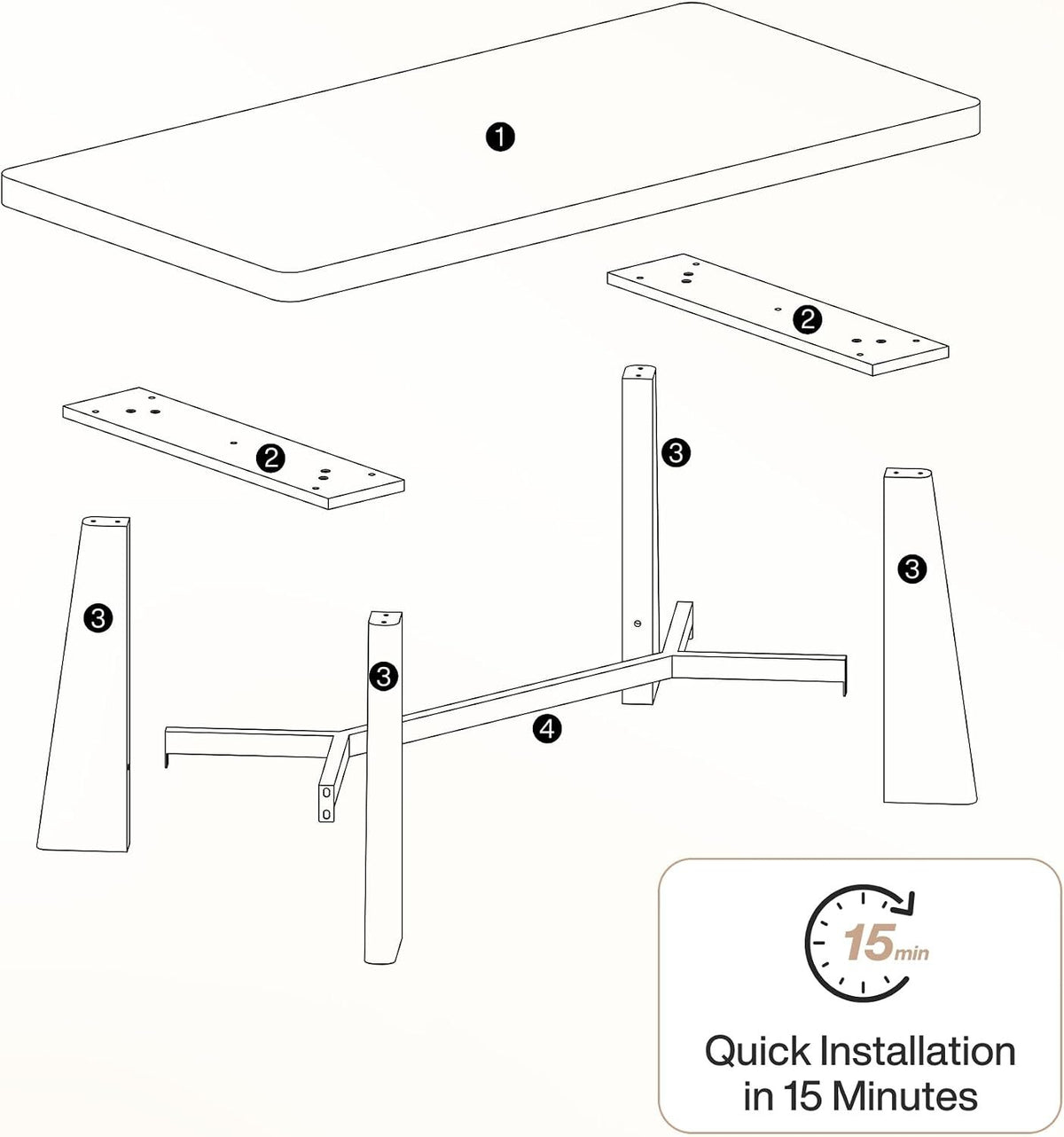 120cm Rectangular Coffee Table, Metal Frame for Living Room
