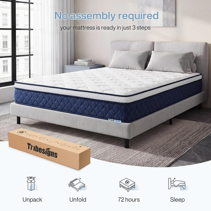 Tribesigns 9-zone pocket spring mattress with memory foam and a Lyocell cover