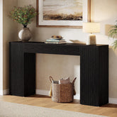 160cm Console Table, Fluted Entryway Sofa Table Behind Couch for Living Room 3