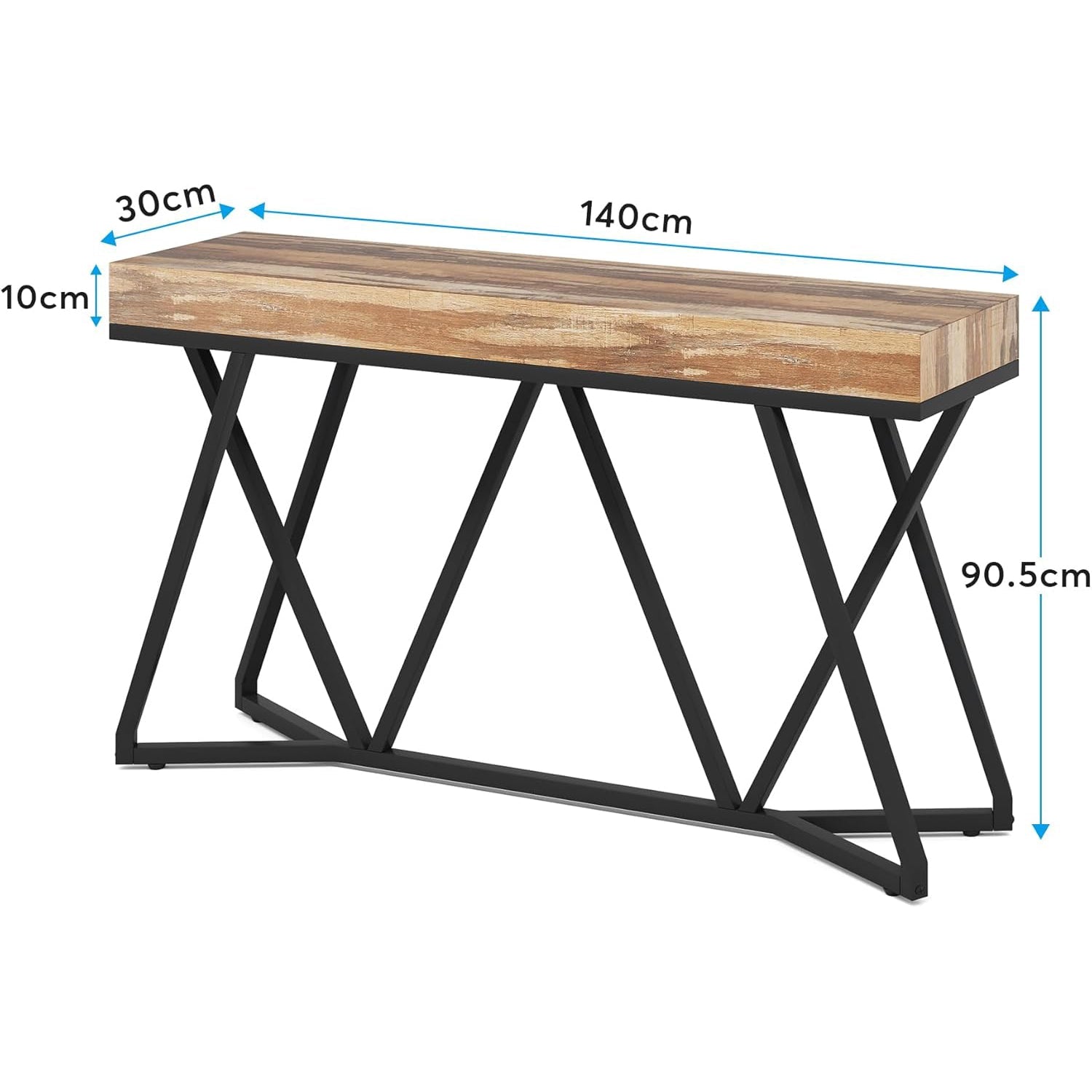 55" Farmhouse Console Table, Sofa Table Wood Entryway Table