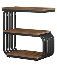 3-Tier Narrow End Table, C-Shaped Side Table for Living Room