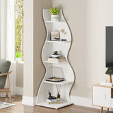 5-Tier Corner Shelf, Modern Wall Corner Bookshelf Bookcase 3
