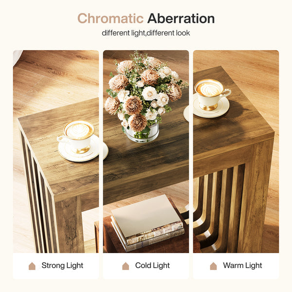 Tribesigns Narrow Sofa Side Table, Farmhouse End Table with Slatted Open Frame