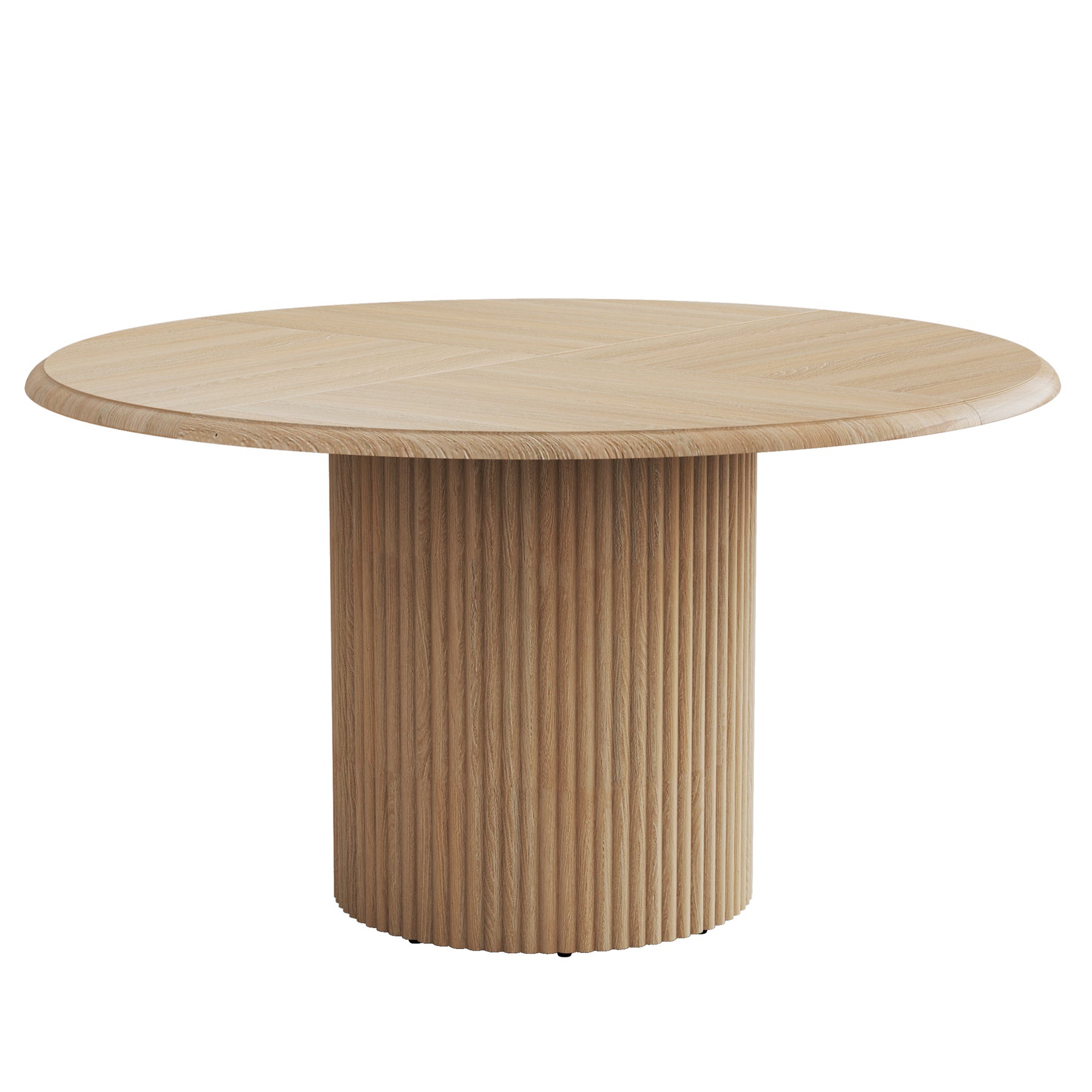 47.24" Round Dining Table, Farmhouse Kitchen Table with Metal Base for 4