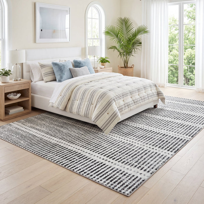 Tribesigns Ultra-Thin Washable Rugs 160 x 230/200 x 300 cm, Non-Slip Striped Country-Style Rugs for the Living Room and Bedroom, OEKO-TEX Certified