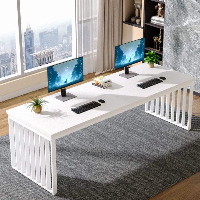 71" Home Office Computer Desk - Heavy Duty Metal Frame Workstation