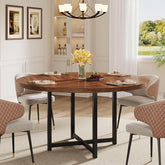 47" Round Dining Table, Heavy-Duty Metal Base, Space-Saving 3