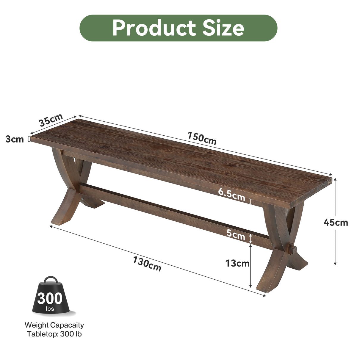 150cm Entryway Bench, Farmhouse Wooden Bench with X-Frame Legs