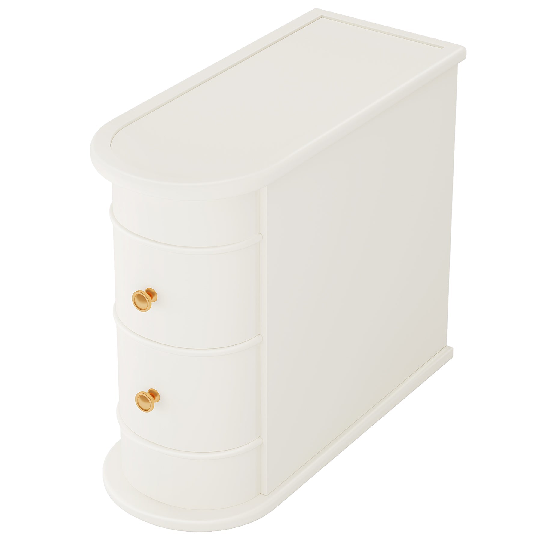 Wood Narrow End Table with 2 Drawers - Modern Nightstand