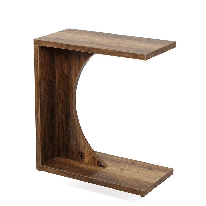 C-Shaped End Table, Sofa Side Table Couch Table for Small Space