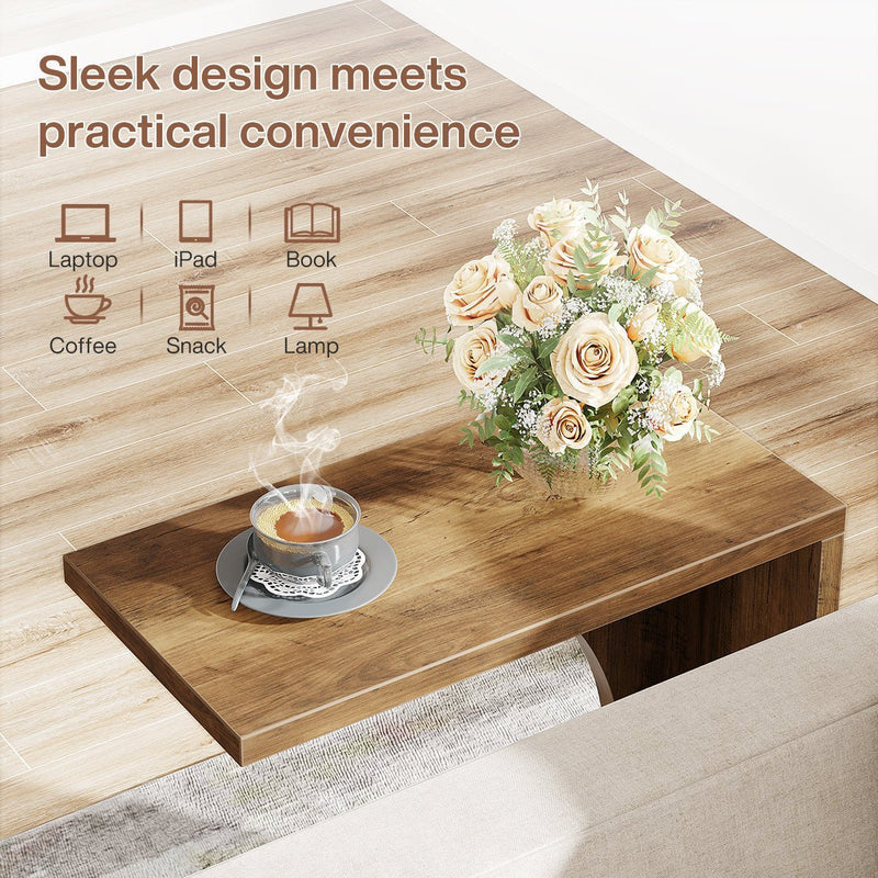 C-Shaped End Table, Sofa Side Table Couch Table for Small Space