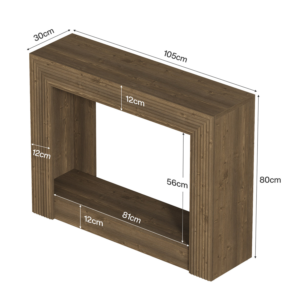 105cm Console Table, Farmhouse 2-Tier Narrow Side Table with Storage for Entryway