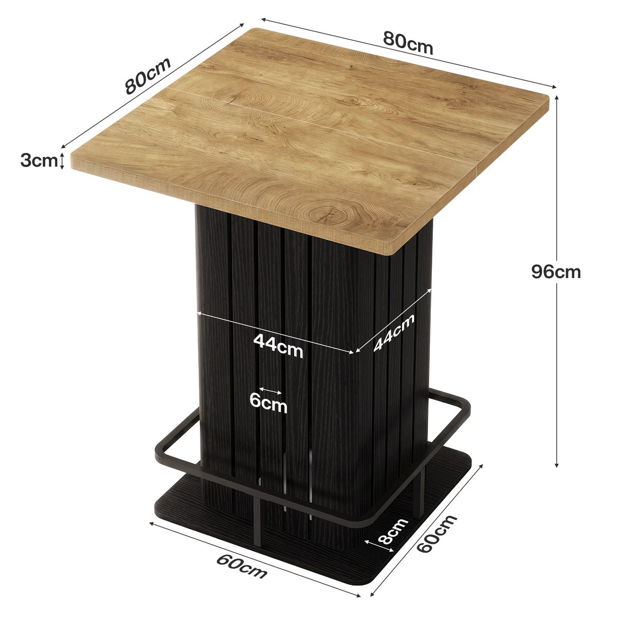 96cm Square Bar Table, Counter-Height Dining Table for Home Kitchen