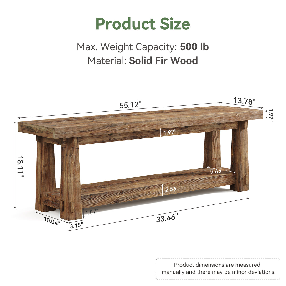 140cm Shoe Bench, Solid Wood Entryway Bench with Storage Rack