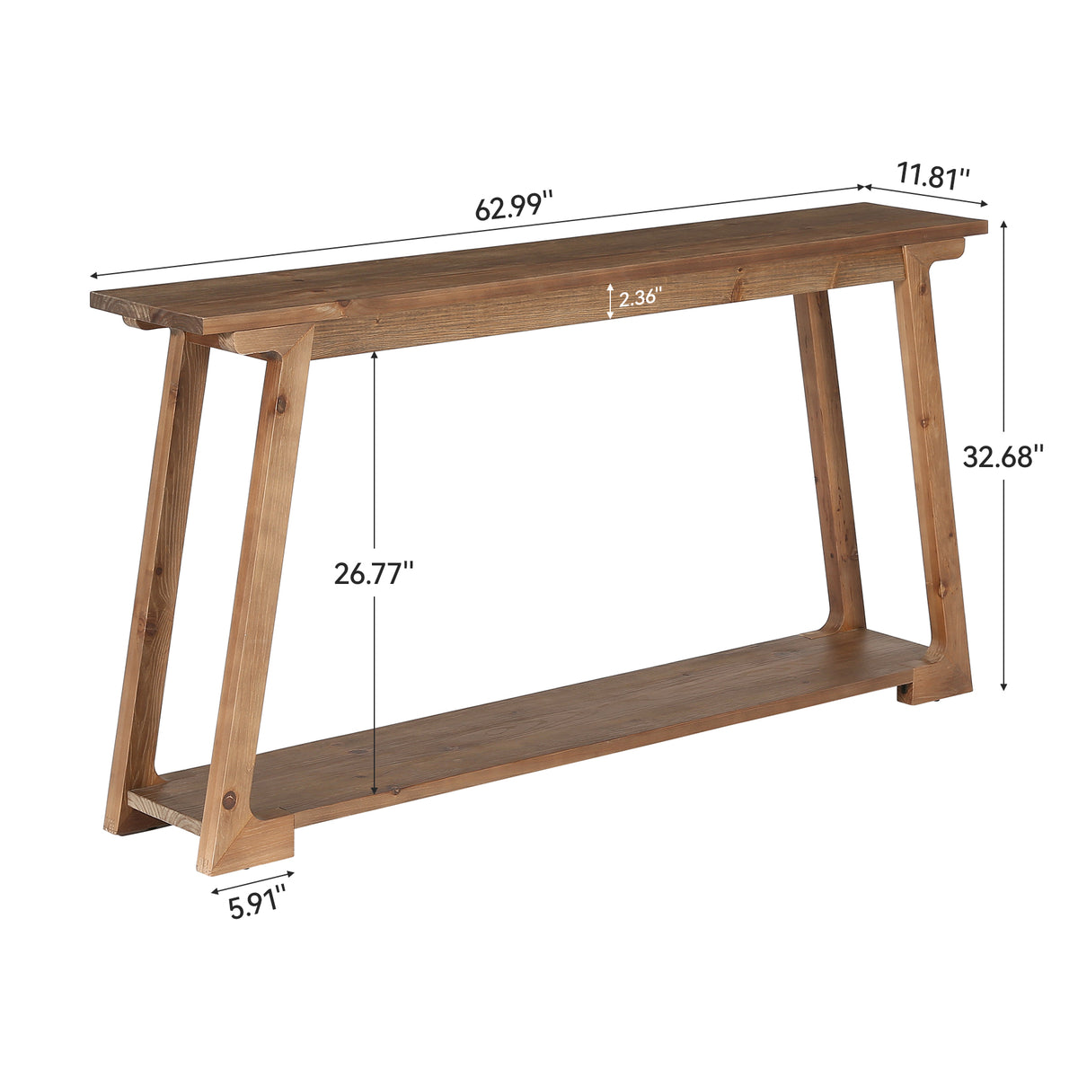 160cm Console Table, 2-Tier Wooden Hallway Table for Living Room Entryway