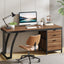 59" Computer Desk with 3 Drawers, Industrial Study Writing Table Workstation with File Storage for Home Office