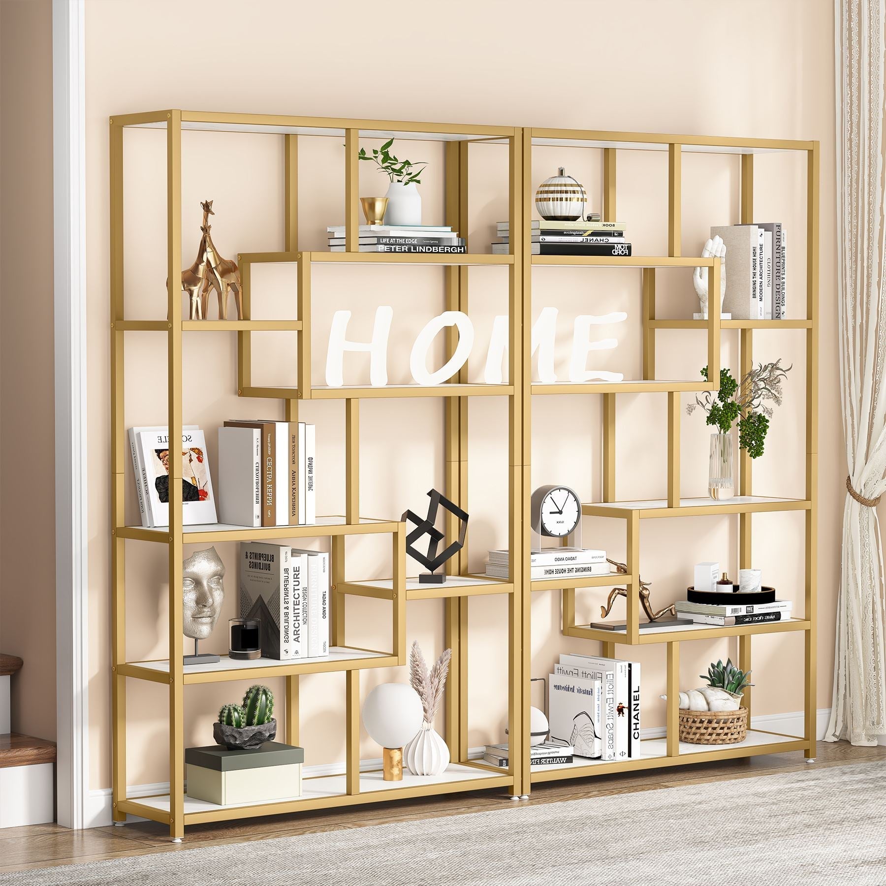 Modern Bookshelf, 8 - Open Shelf Etagere Bookcase Storage Organizer Tribesigns