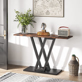 43-Inch Industrial Console Table for Entryway and Hallway: Rustic Wood and Metal Entry Table 3