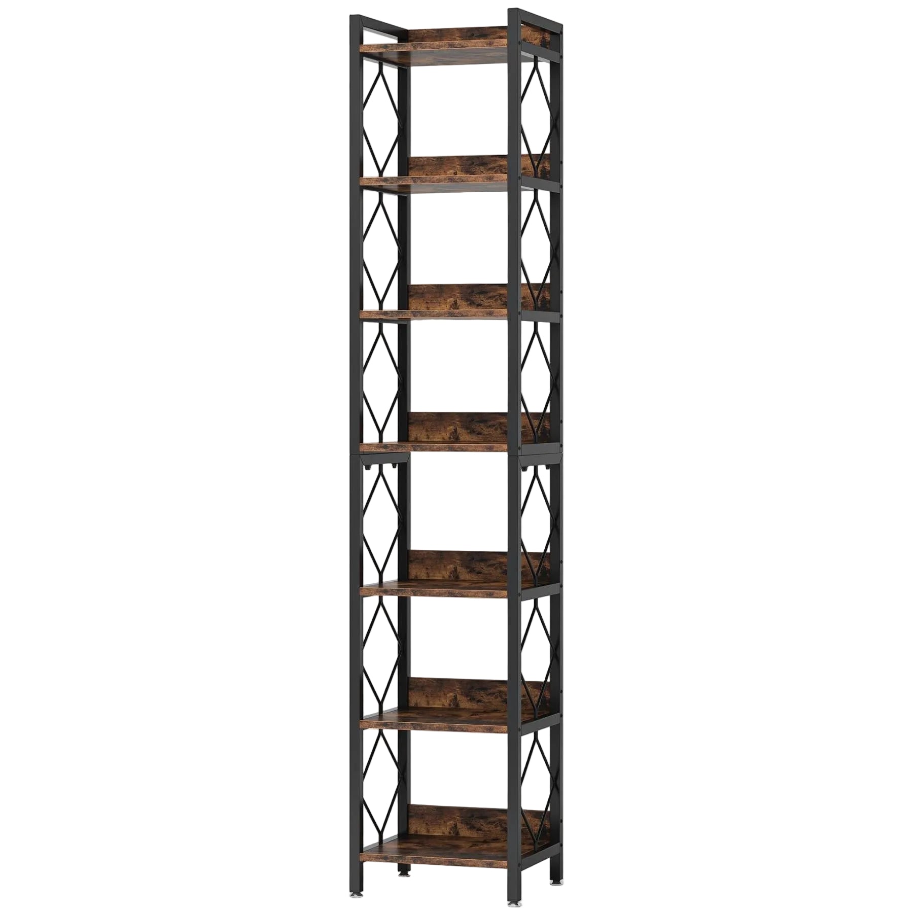 Modern 7-Tier Corner Shelf, 78.7" Tall Narrow Bookcase for Corners