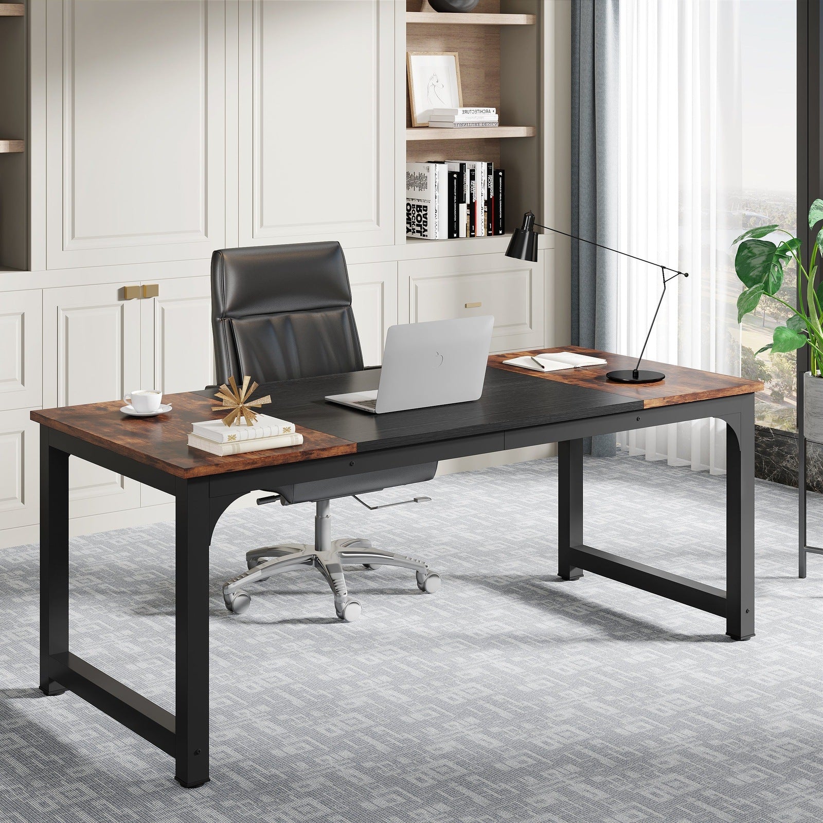 Modern Conference Table - Rectangular Meeting Desk for Computer Use#Size_70.9"