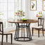 47.2" Round Dining Table for 4 People, Kitchen Dinner Table with Metal Base