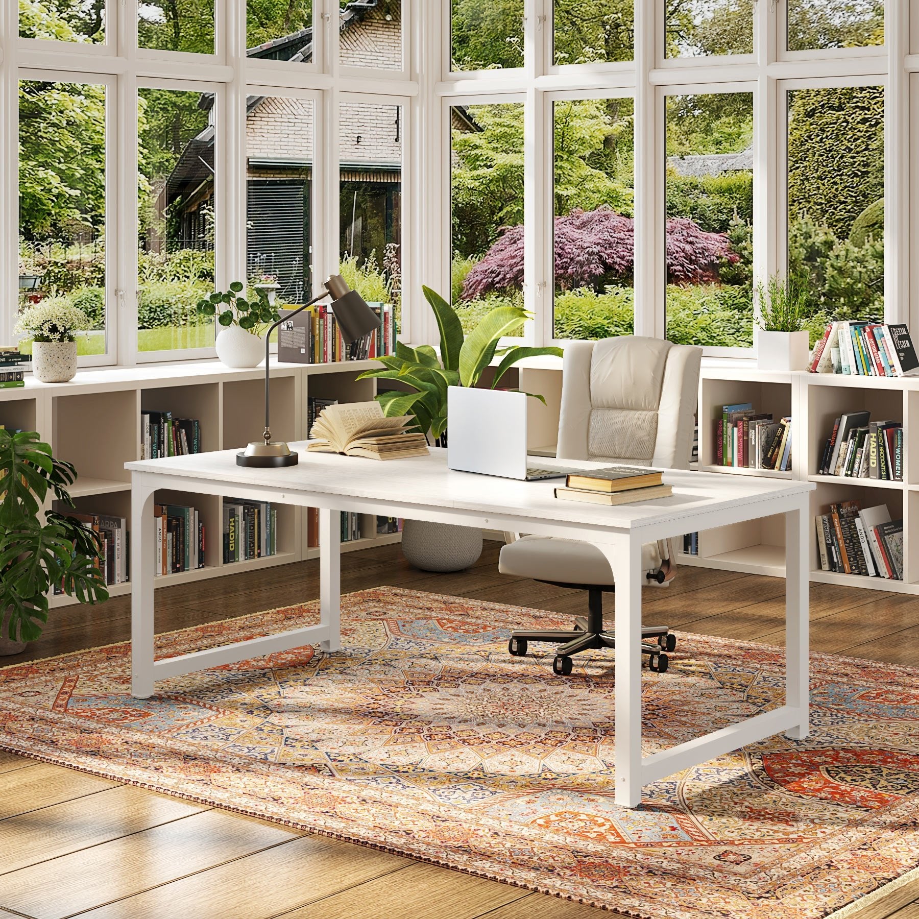 63” Computer Desk, Industrial Workstation for Home Office