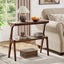 27.5" 2-Tier End Table, Slim Sofa Side Table with Storage Shelf