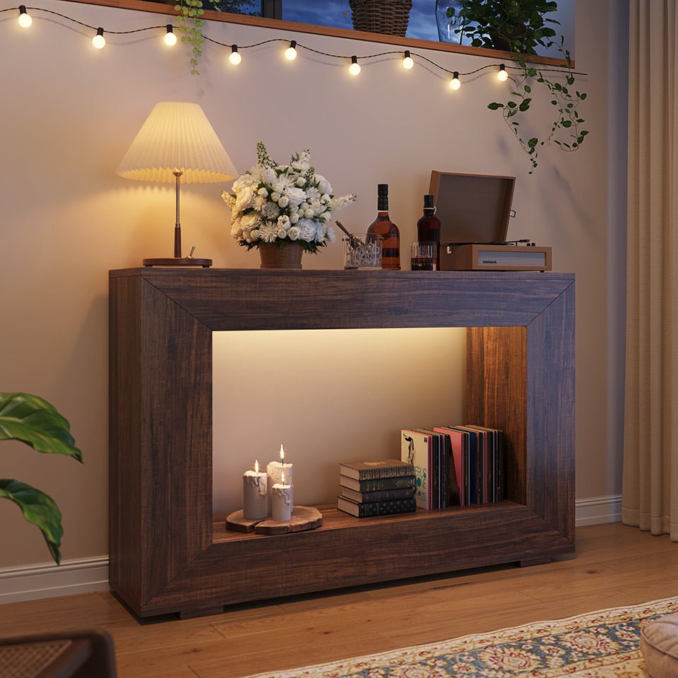 Farmhouse Console Table, 47" Wood Entryway Sofa Table with Storage