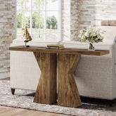 Wood Console Table, 55" Sofa Table Entryway Table with K - Shaped Frame Tribesigns 3